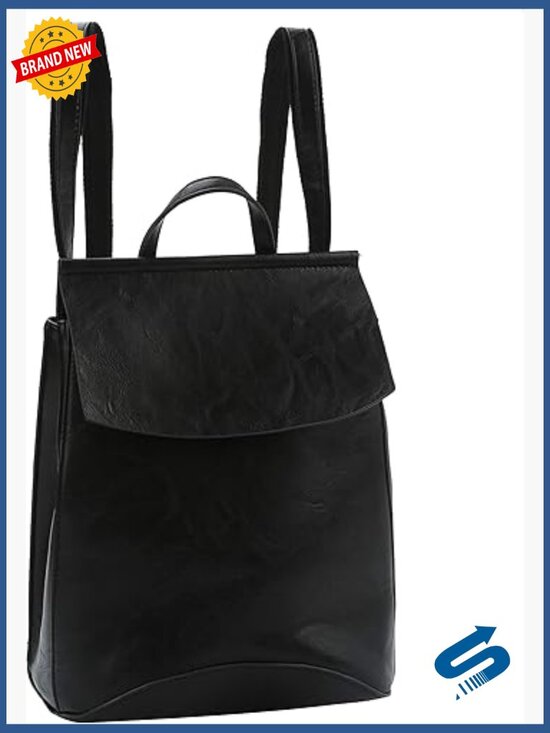 Convertible Vegan Leather Backpack Handbag Travel Work Bag